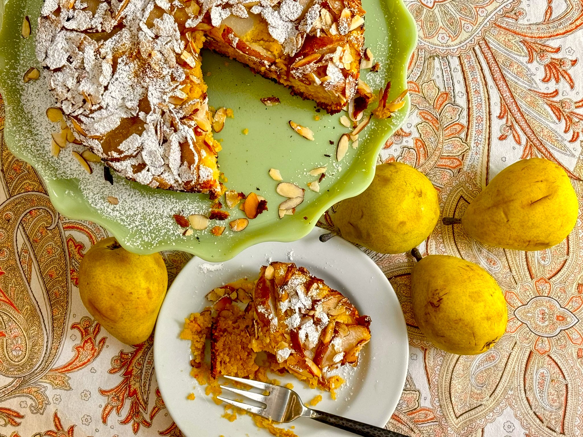 Pear, Polenta & Almond Cake