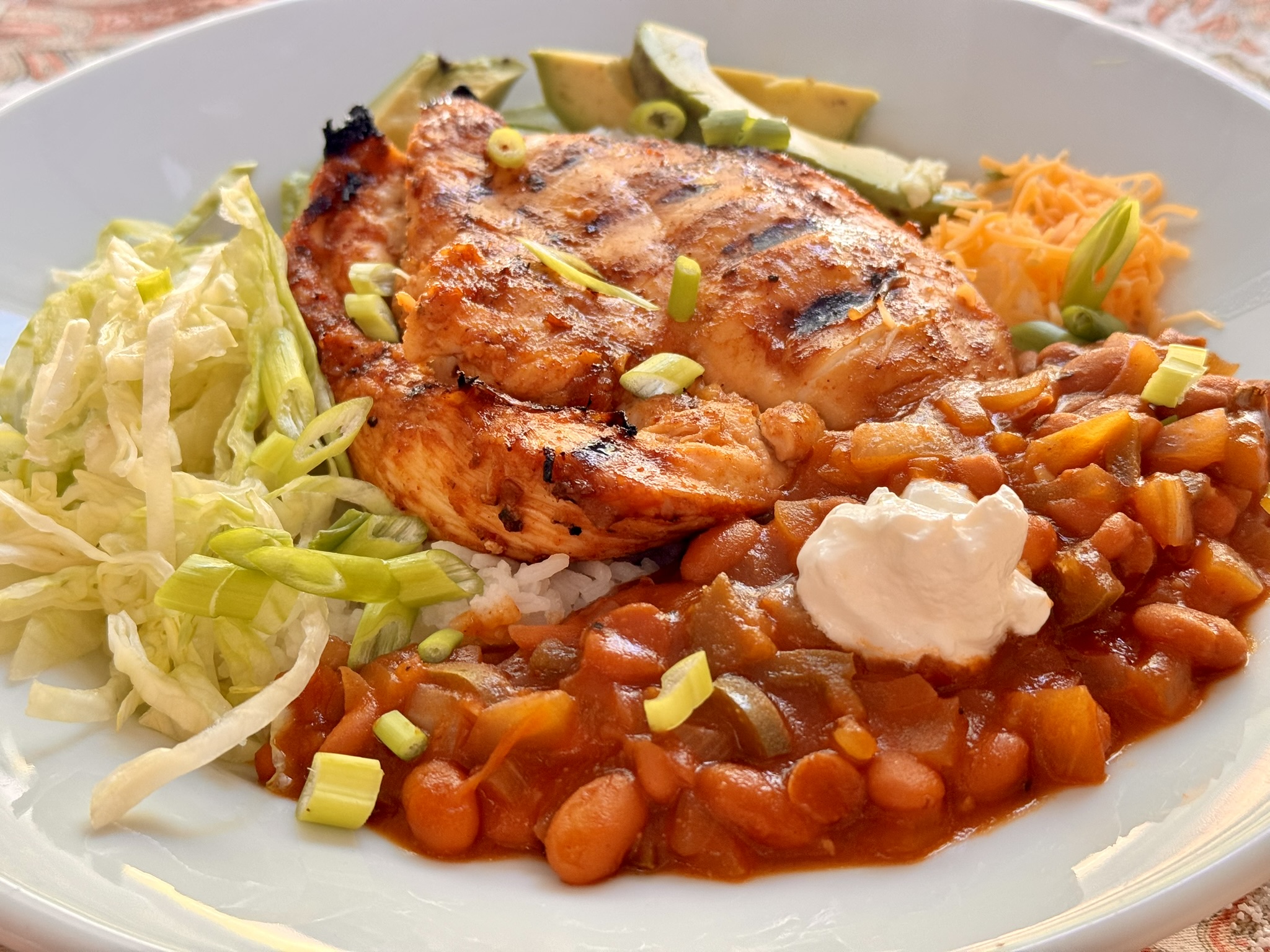 Grilled Chipotle Chicken with Sweet & Spicy Pinto Beans Dinner