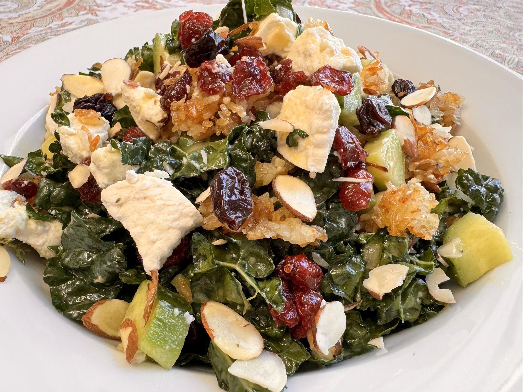 Easy and Surprisingly Addictive Crispy Rice and Kale Salad with Cranberries