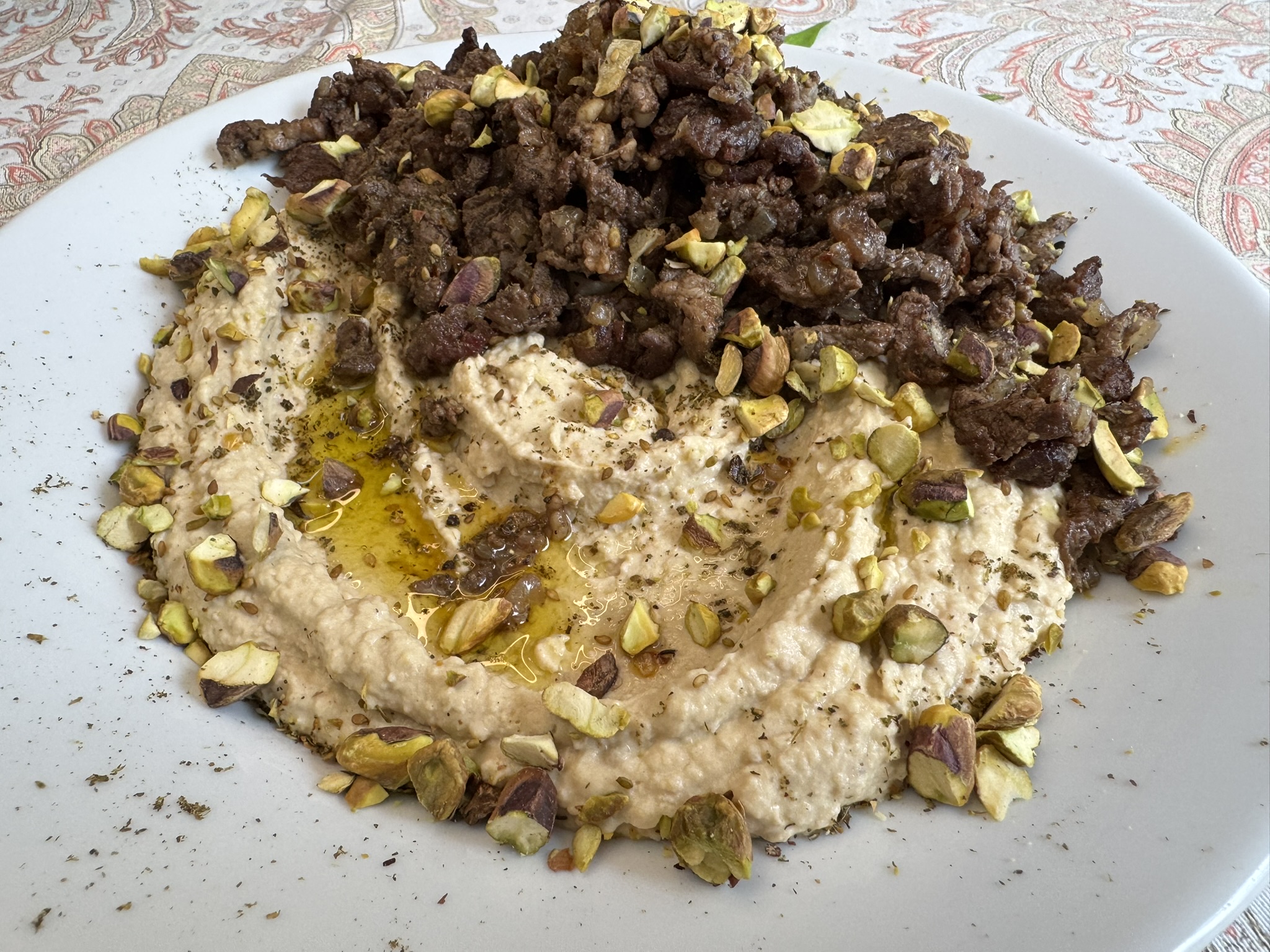 Persian Hummus with Spiced Minced Ribeye