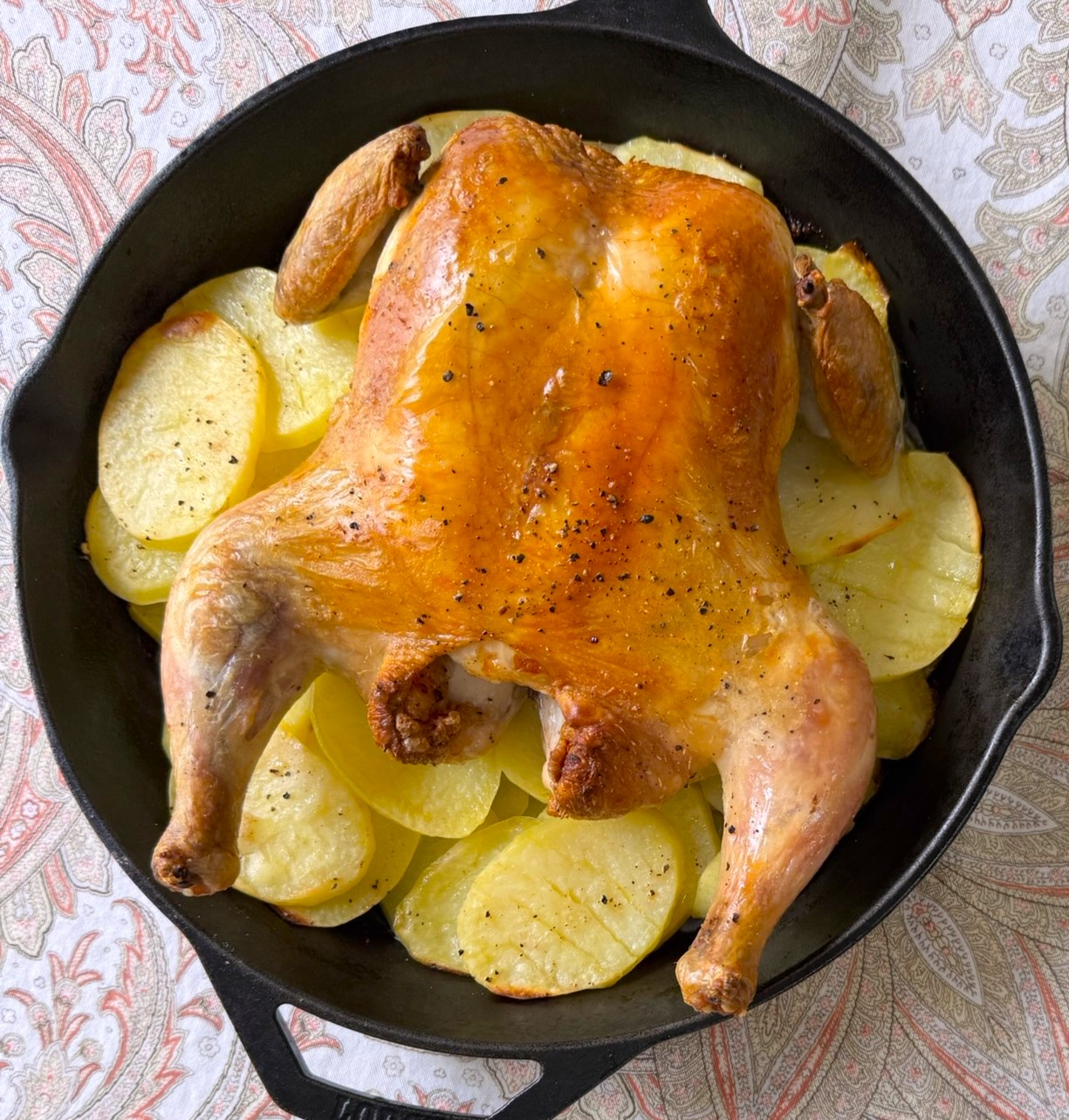 Crispy Spatchcock Chicken & Potatoes | One-Pan Dinner with Old-World Charm